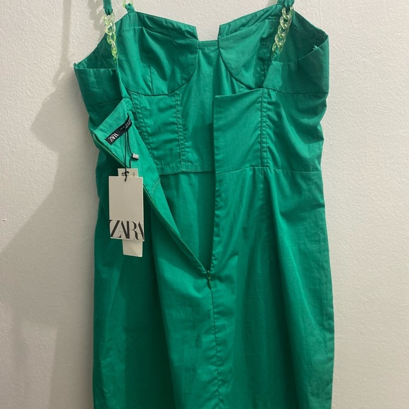 ZARA Green Summer Mini Dress | Size M | NWT💲30 - Picture 7 of 9